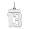 Sterling Silver Small Polished Number 13 Charm Pendant Jewerly 20mm x 8mm
